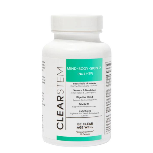 CLEARSTEM MINDBODYSKIN 2 (No 5-HTP) Hormonal Acne Supplement